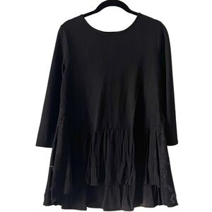 EST 1946 Black Lace Side Pleated Bottom Top Size XS NWOT